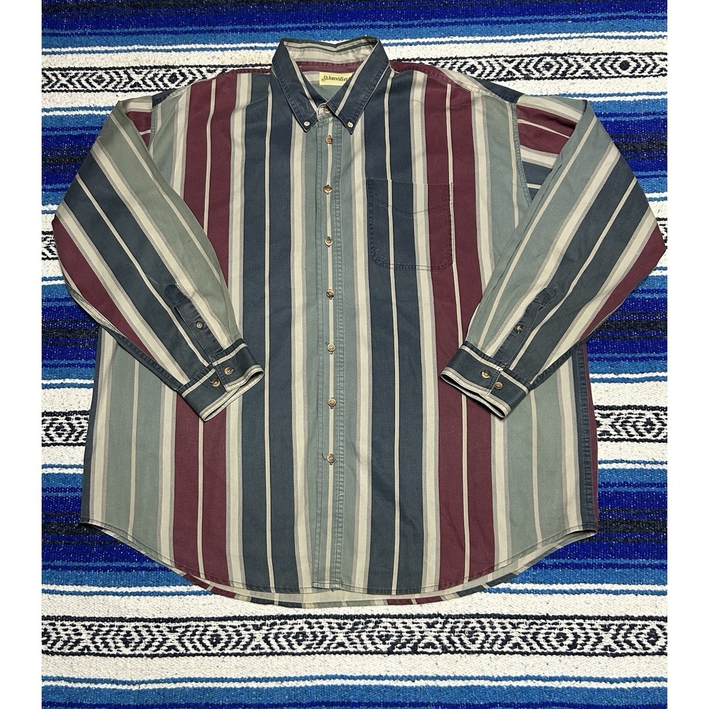 Vintage 90s St Johns Bay Shirt Mens XL Striped Button Up Long Sleeve